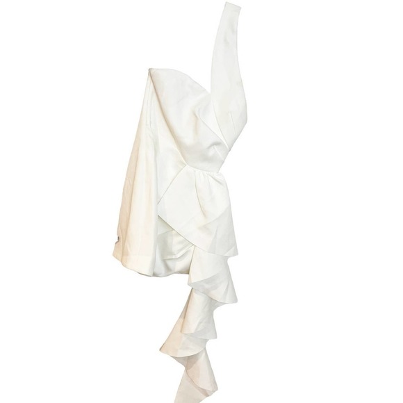 ELLIATT One-Shoulder Convergence Mini Dress Ivory Women's Size S NWOT - Picture 4 of 13